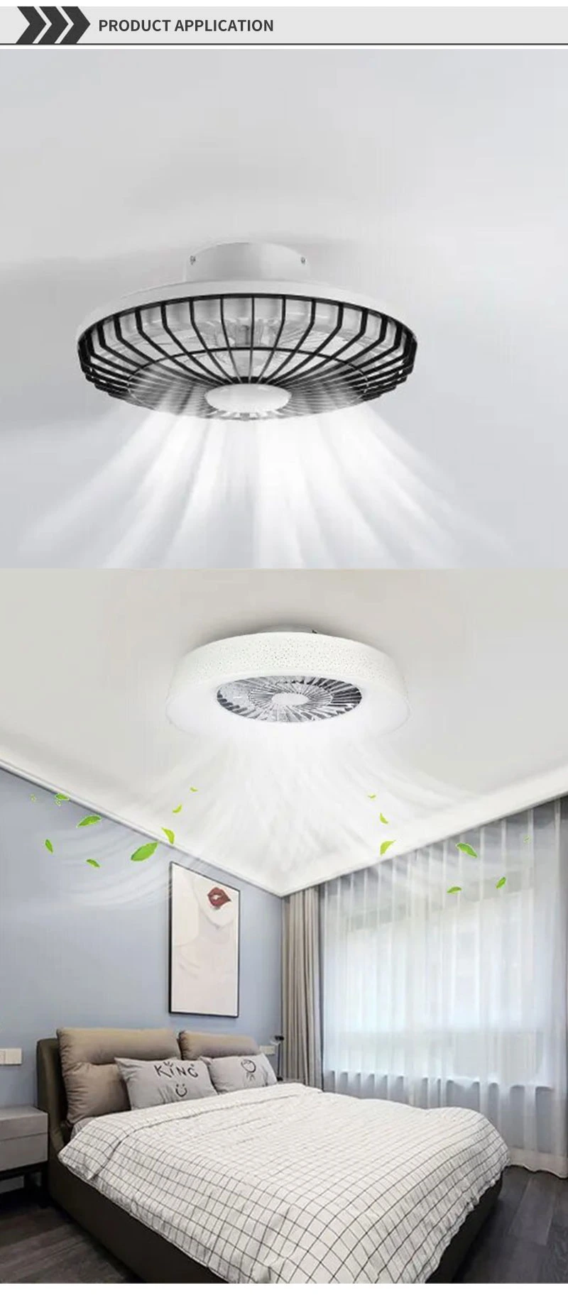 LED Light 6 Speed Wind Ceiling Lamp with Remote Control Ceiling Lights with Fan
