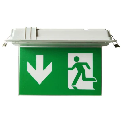 3W Ceiling Recessed Battery Backup Running Man Emergency Exit Sign Light