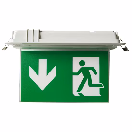 3W Ceiling Recessed Battery Backup Running Man Emergency Exit Sign